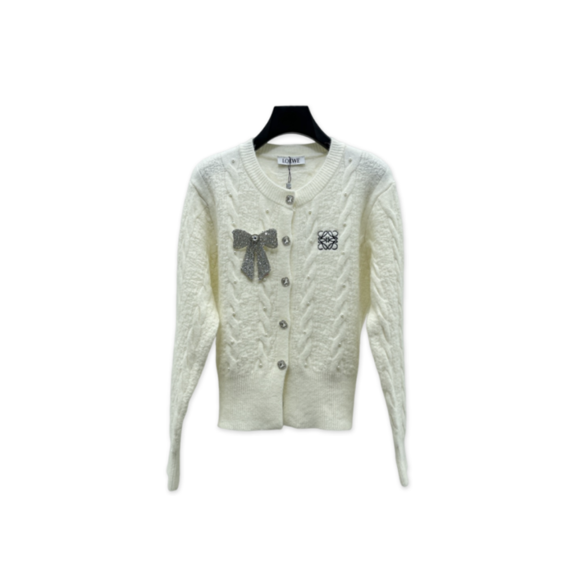 L0ew* bow-tie long-sleeved cardigan